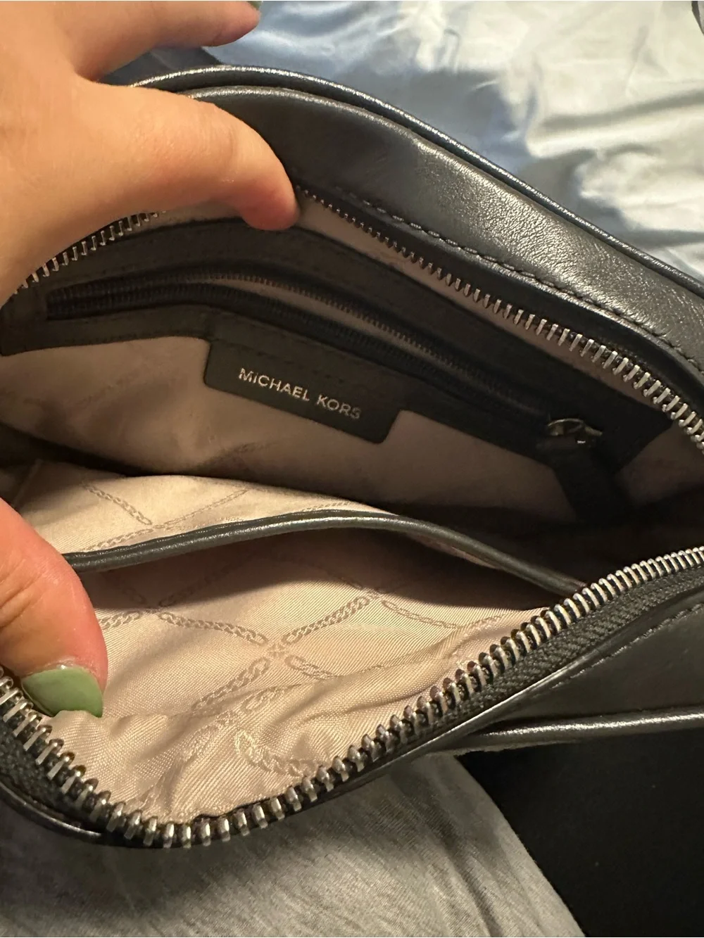 Michael Kors Metallic Silver Crossbody Bag for women